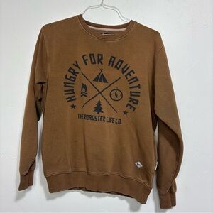 The Roadster Life Co Men's Sweatshirt Crewneck Medium Adventure Brown Outdoor